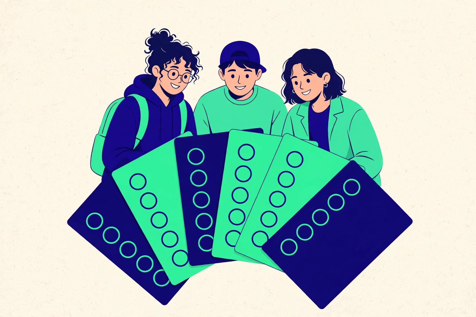 A fanned stack of checklist versions spread out like cards