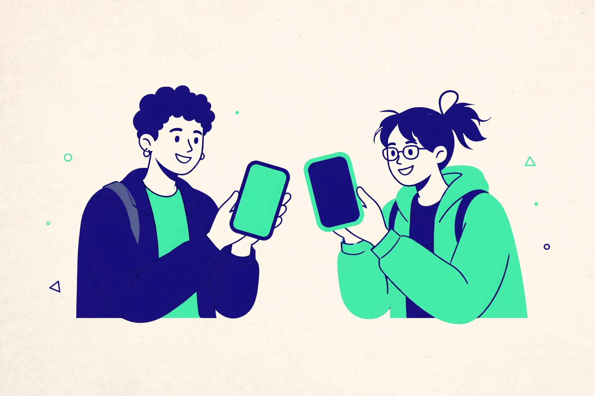 Students comparing the rice purity test vs innocence test on their phones